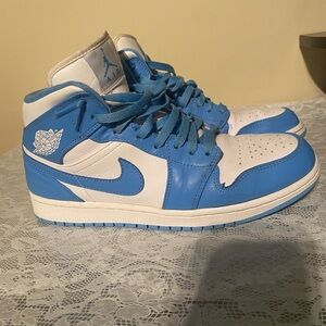 Nike Air Jordan 1 MID White University Blue # 554724-106 Sz 10